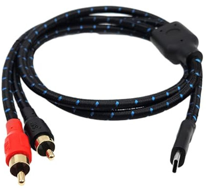 Cavo da USB C a 2 RCA maschio a 2 connettori maschio per migliorare il suono