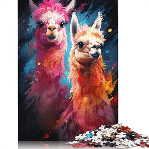 Puzzle mit 1000 Teilen buntes Alpaka-Puzzle für Erwachsene Papierpuzzle anspruchsvolles Spiel 1000 Teile (38 x 26 cm)