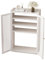 Router Schrank Verdicktes Bambusmaterial Magnetisches Türdesign Verstellbare Regale Multifunktional Router Aufbewahrungsbox für Büro und Haus(White,59 * 25 * 97cm)