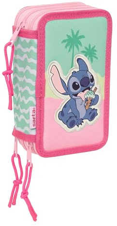 STITCH ICE CREAM Federmäppchen mit 37 nützlichen Funktionen, Federmäppchen für Kinder, ideal für Kinder von 5 bis 14 Jahren, bequem und vielseitig, Qualität und Langlebigkeit, 12,5 x 5,5 x 19,5 cm