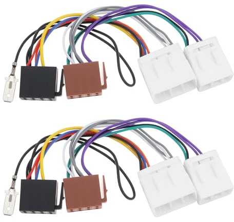 YINETTECH 2pcs 16-pin Car Radio Adapter Cable ISO Harness Compatible with Mazda up to 2000