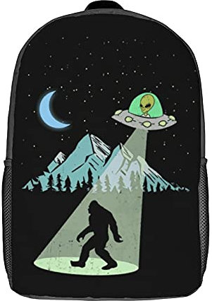 Klassischen Rucksack Bigfoot-Alien Schulrucksack Unisex Laptoptasche Für Job, Freizeit, Wandern, 42X32X14Cm