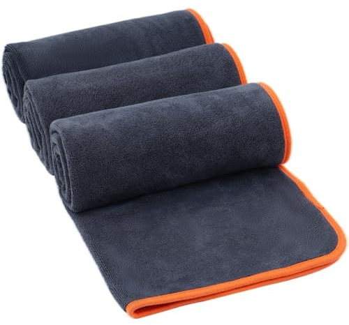 JRHSLCXLT 3 Pack Microfibre Sports Towel Fast Drying & Absorbent Gym Towel Men Workout Sweat Towels for Gym Fitness,Yoga, Camping Black Towels (40x80cm)