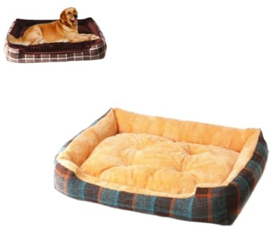 Großes Plüsch-Hundebett, weiches Rechteck mit Nackenrolle, bequemes Katzenbett für kleine, mittelgroße und große Hunde und Katzen (Farbe 2,60 x 45 x 6 cm)
