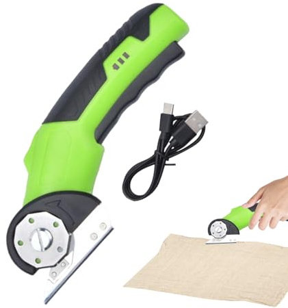 Cutter électrique | Outil de coupe rotatif avec verrouillage de sécurité et lumière LED - électrique portable pour tapis, garage, cuir, industriel, carton, cuisine, artisanat,
