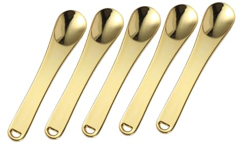 HONMEET Mini Cosmetic Spatulas 5Pcs Face Cream Applicator Zinc Alloy for Even Application, Travel DIY Cosmetic Products, Facial Mask Cream Scoops
