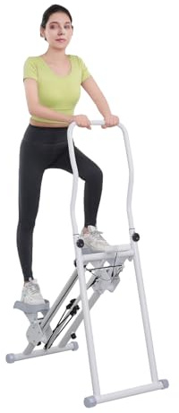 Faltbarer Treppenstepper mit LCD-Display & verstellbarem Handgriff, Home Stepper für Ganzkörpertraining, platzsparender Mini Stepper, Fitnessgerät für Zuhause, bis 150kg belastbar