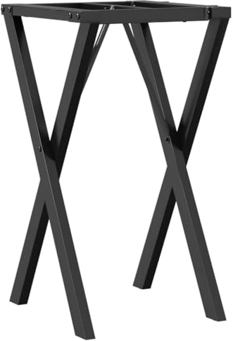 HFXHIJXQ Pieds de table en X - 40 x 40 x 73 cm - Noir - Acier revêtu par pulvérisation - Design industriel moderne - Robuste et durable - Pour cuisine, salon, salle à manger