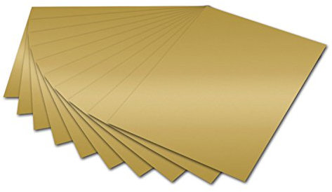 folia 6166 - Fotokarton Gold glänzend, 50 x 70 cm, 300 g/qm, 10 Bogen - zum Basteln und kreativen Gestalten von Karten, Fensterbildern und für Scrapbooking