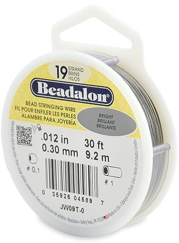 Beadalon 19-Strand Stringing Wire, Stainless Steel, Multi-Colour, .12 in / 0.3 mm