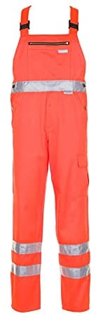 Planam 2021110 Warnschutz Latzhose, Uni Orange, Größe 110