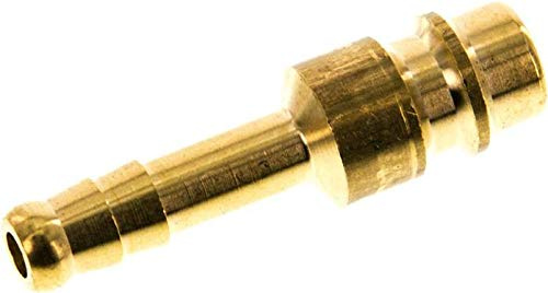 Kupplungsstecker (NW7,2) 6 (1/4) mm Schlauch, Messing Werkstoff:Messing beidseitig absperrend:Nein