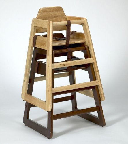 Hygieneprofi Top-Select Kinder Hochstuhl Holz - Stapelbar in Natur und Walnuss, Farbe:Walnuss