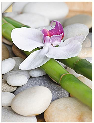 ARTland Wanddeko Wandtattoo selbstklebende Vinylfolie 45x60 cm Zen Steine Bambus Asien Pflanze Orchideen T3BE