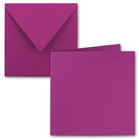 FarbenFroh by GUSTAV NEUSER - 25x Quadratische Falt-Karten - 15 x 15 cm - Amarena - Nassklebung - für Grußkarten, Einladungen & mehr