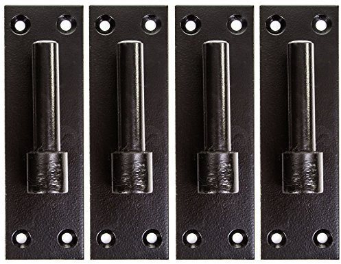 4X Heavy Duty Gate Hooks for Band Hinge Pins - 16mm Black Lift Off Bracket