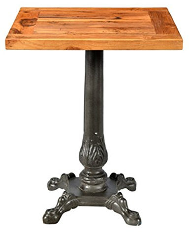 Casa Padrino Jugendstil Luxus Tisch/Beistelltisch Teak Holz/Eisen 60 x 60 x H74 cm - Cafe Restaurant Möbel