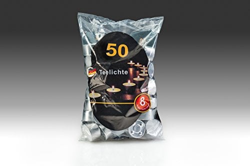 Jasper's Fall of 12 x Beutel 50 Stück, 8 Stunden Teelichter, Lange Brenndauer, Bulk kaufen Weiß