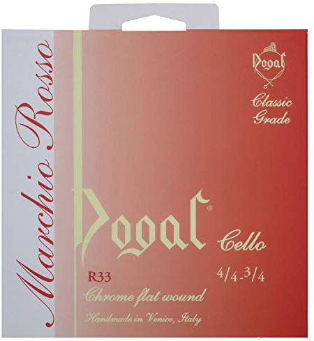 Dogal® »R33 CELLO SET MARCHIO ROSSO 4/4-3/4 IN CHROME« Saiten für Cello - Chrome Flat Wound