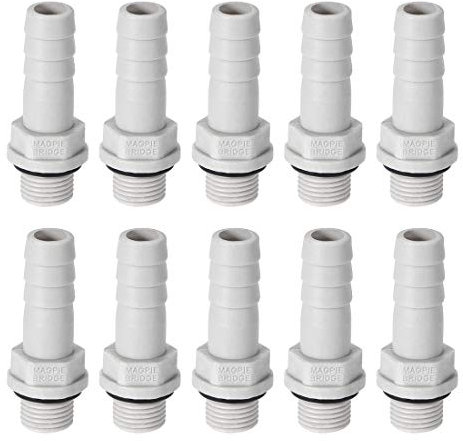 sourcing map 10 Stück PVC Schlauchanschluss Schlauchverbinder 8mm oder 5/16 mit Widerhaken x 1/8 G Stecker Rohr Schlauchtülle Wasseranschluss Verlängerung
