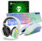 LexonElec UK Layout 4-in-1 Gaming Keyboard and Mouse Set, Rainbow Backlit Usb Gaming Keyboard + 2400DPI 6 Buttons Optical Rainbow LED Gaming Mouse + Gaming Headset + Mouse Pads for PC/Mac-White