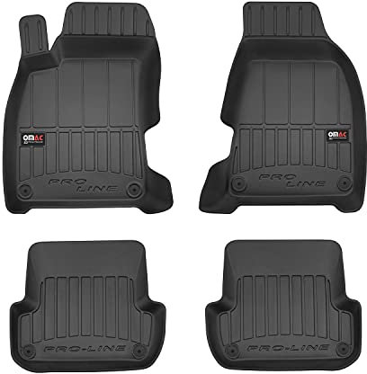 OMAC Premium Gummi Fußmatten kompatibel mit Audi A4 B7 Limo Avant 2004-2008 Schwarz 4X