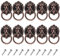 WMYCONGCONG 10 PCS Löwenkopf Schublade zieht 2,68 x 1,56 Antike Bronze Schrankknöpfe Tür Ring zieht Griffe für Schublade Schubladen Schrank (Red Bronze)