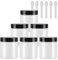 TIANZD 6 Pieces Empty 80ml Transparent Plastic Cosmetic Jars with Black Screw Lid 50g Small Pot for Cosmetic Travel Homemade Cream Gel Lip Balm Salve Storage Containers+ 6X Spatula