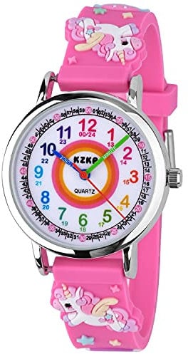 KZKR 3D Kinderuhr Mädchenuhr (Rosa 01)