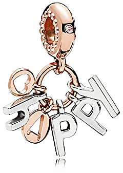 MariaFonte Charm Anhänger Neu 2025 Kompatibel Alle Marken Armbänder Halsketten Happy Glück Original Angebot Silber 925 Geburtstag Jubilaum Mama Kompatibel Glücksbringer Herz Familie Weihnachten