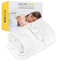 MONHOUSE Premium Soft Fleece Electric Blanket - Heated Under Blanket - Heated Mattress Cover - Detachable Controller & Machine Washable - 3 Heat Settings - Double 120x135cm - White