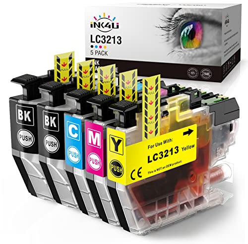 INK4U LC3213 Druckerpatronen LC3211 Ersatz für Brother LC-3213 LC3211 Patronen für Brother MFC-J497DW MFC-J491DW MFC-J890DW MFC-J895DW,Brother DCP-J572DW DCP-J772DW DCP-J774DW (5 Pack)