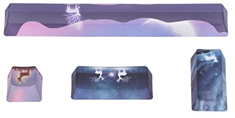 ciciglow PTB DIY Keycaps, 4Pcs Custom Keycaps PC Gaming Mechanische Tastatur Space Keycap ESC Keycap Enter Keycap Numpad Enter Keycap Cartoon Pattern Keycaps