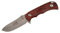 ELECTROPOLIS Cuchillo de Caza Muela All Terrain Blade ATB-9.R, con Funda de Cuero Marron, Enterizo, cachas Madera prensada Coral Hoja de Acero MoVa CRYO-T de 8,5 cm + Tarjeta Multiusos de Regalo.