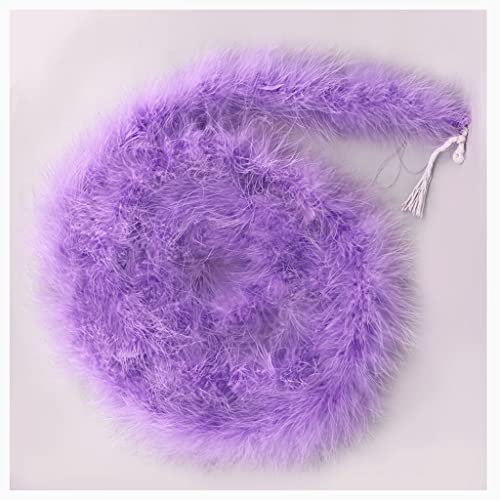 Egurs Federboa 200cm Flauschige Girlande Feder-Girlande für Nähen Kunsthandwerk Dekoration Handgefertigte Party Girlande Dekoration Kostüm-Zubehör Lavendel