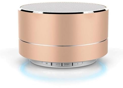 Enceinte Metal Bluetooth pour IPHONE 13 Pro Port USB Carte TF Auxiliaire Haut Parleur Micro Mini (Or)