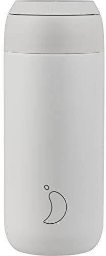 Chilly's B2B_C500S2AWHT Series 2 Double-Walled Coffee Mug Stainless Steel in Arctic White with a Volume of 500 ml