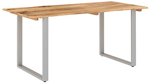 Gecheer Esstisch Holztisch Terrassentisch Gartentisch Gartenmöbel Tisch Esszimmertische Esszimmertisch Holztisch im Industrial-Design 160x80x76 cm Massivholz Akazie