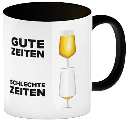 Gute Zeiten - Schlechte Zeiten Bier Kaffeebecher Schwarz