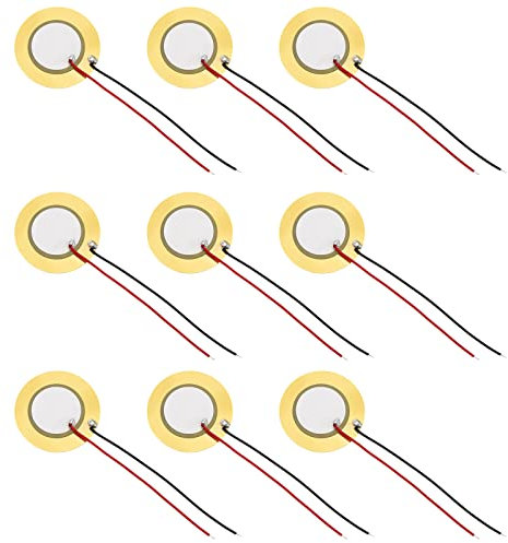 YINETTECH 30 Stück 27 mm Piezo-Element Piezo-Tonabnehmer Gitarre Pickup Wandler Vorverdrahtete Trigger Buzzer Verstärker Scheiben mit Kabeln für Akustikgitarre