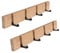 YunNasi Hakenleiste Holz Kleiderhaken Klappbar Garderobenleiste Wand Garderobenhaken mit 5 Faltbar Haken für Jacken Mäntel Schals Hüten Handtaschen (Natur, 4 Haken-2xStück)