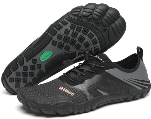 SAGUARO Mujer Hombre Escarpines - Barefoot Mujer Hombre Calzado Respetuoso Zapatillas Minimalistas Escarpines Agua Deportivas Zapatos Barefoot para Playa Surf Rio Piscina Negrooscuro, Gr.40