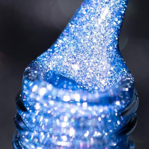 BURANO Reflective Gel Nail Polish, 7.3ml Diamond Glitter, Sparkly Holographic Color With Shiny Glitters, UV Lamp Required (JL14)