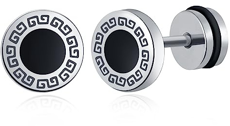 feilok Semplice Rotondo Dot Orecchini per Uomini Donne Acciaio Inossidabile argento