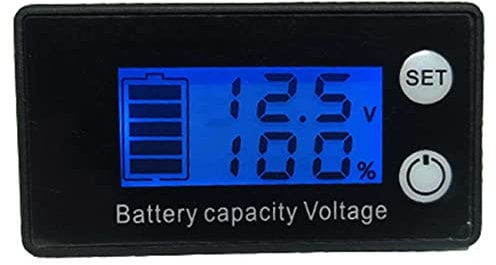 Tyatocepy Battery Capacity Indicator DC 7-68V Lead Acid Lithium Car Motorcycle Voltmeter Meter Voltage Gauge(Blue)
