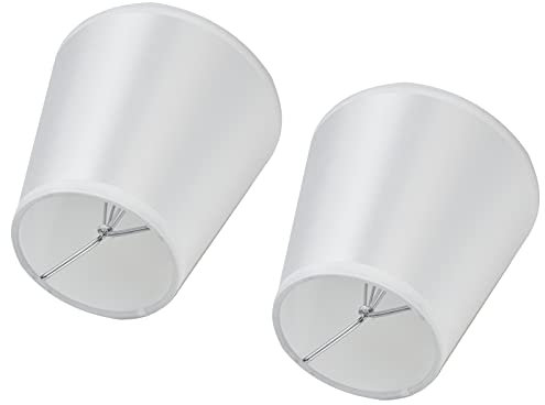 2 Stück Moderne Stoff-Lampenschirme Zum Anklemmen an Wandlampen, Kronleuchter, Lampenschirme, Trommel-Stoff-Lampenschirme für Tischleuchten mit E14-Schraube(PT10)