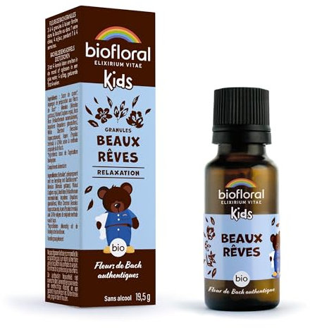 BIOFLORAL KIDS - Beaux Rêves - BIO - 470 Granules - Relaxation - Fleurs de Bach Authentiques - Sans Alcool