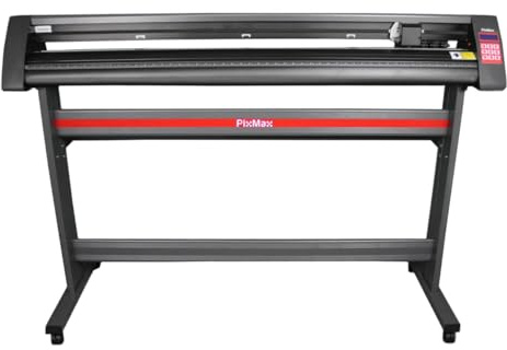 1350mm Vinyl Cutter with Stand PixMax Built-in Optical Eye Laser Guide Aluminium Stand Rollers Vinyl Cutting Plotter Machine Label Cutter LED Guide Light Sign Sticker Protective Cover Included