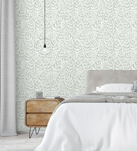 GAULAN 500680844 - Vliestapete, Strapazierfähig, Abwaschbar. Tapete mit Blattsilhouetten-Design und Textur für Wohnzimmer Küche Bad Schlafzimmer Flur Esszimmer - Muster DIN A4