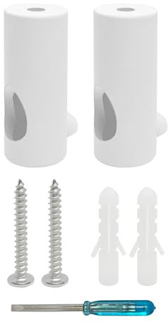 smartect Soporte de Techo y Pared de Aluminio para fijar Cables [2 Piezas, Blanco] Fijación en Techo con tornillos y tacos, Decentrador de Techo para que arme su propio proyecto de bricolaje